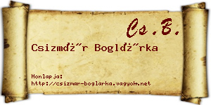 Csizmár Boglárka névjegykártya