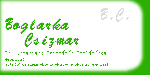 boglarka csizmar business card